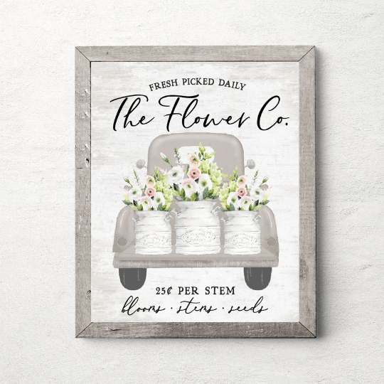 The Flower Co Neutral Truck Spring Floral - Lettered & Lined