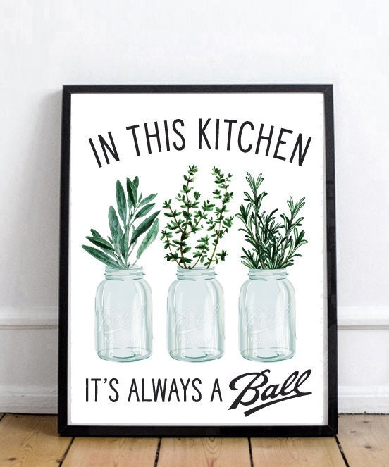 Blue Ball Jars Herb Bouquets In This Kitchen It's Always A Ball  
