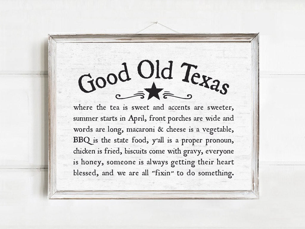 Good Old Texas Wall Art | Texas Art | Texas Decor | Texas Quotes | Texas Farmhouse | Texas Sayings | Texas forever Art | Texas Signs | Texan