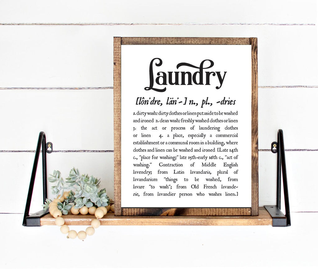 Laundry Definition Print, 4 custom backgrounds (no frame) 