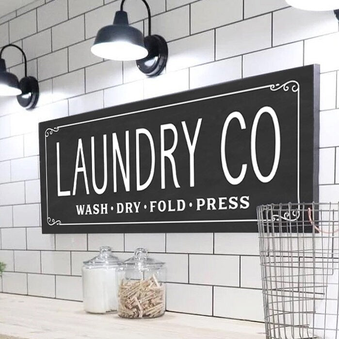 Laundry Co Canvas Sign 