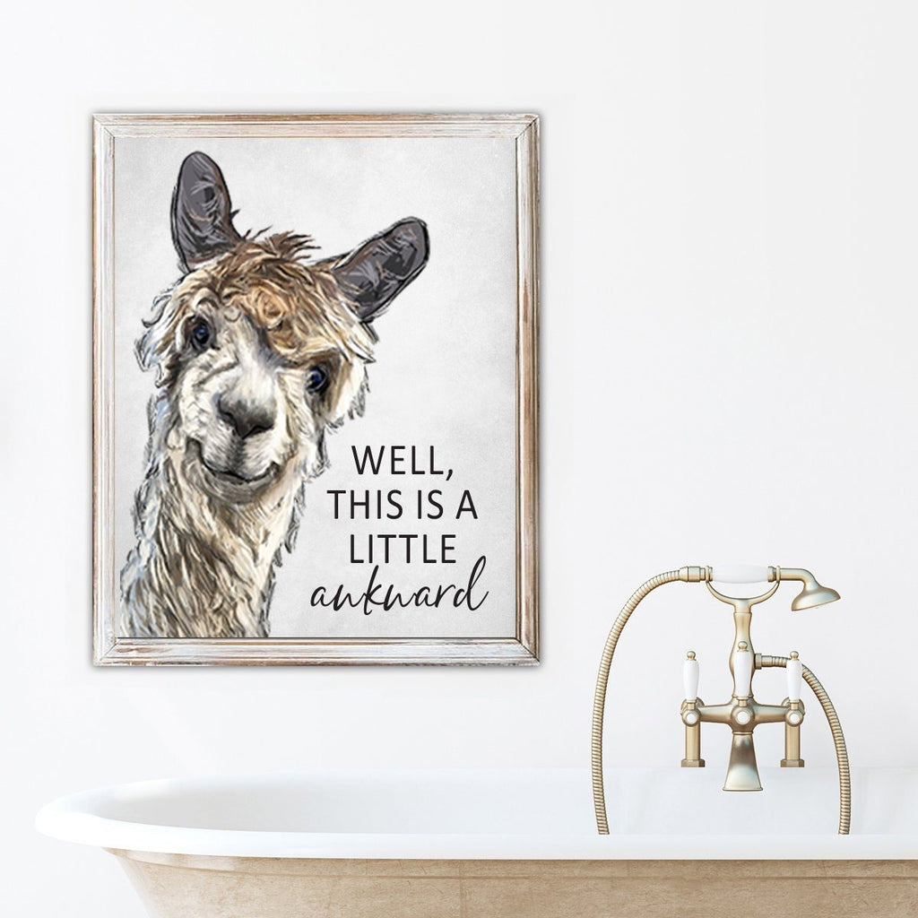 Llama Watercolor A Little Awkward - Lettered & Lined
