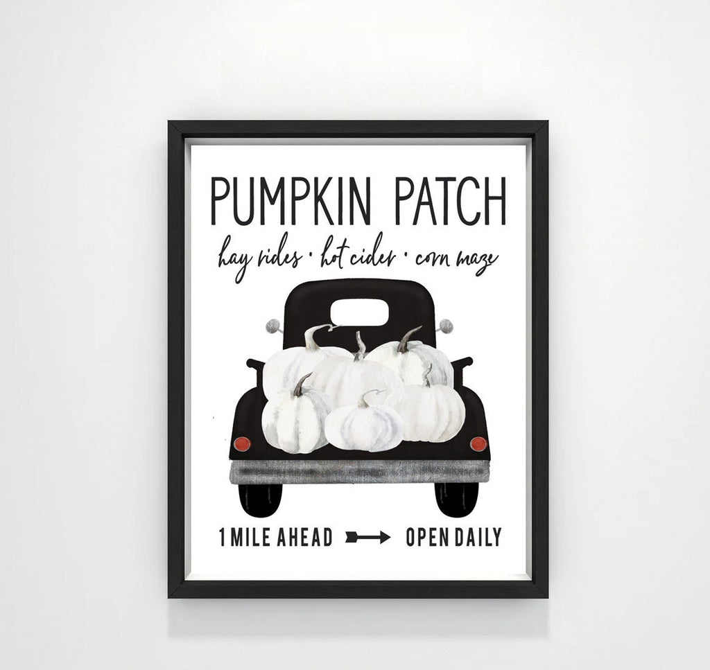 Pumpkin Patch Black Truck - Lettered & Lined