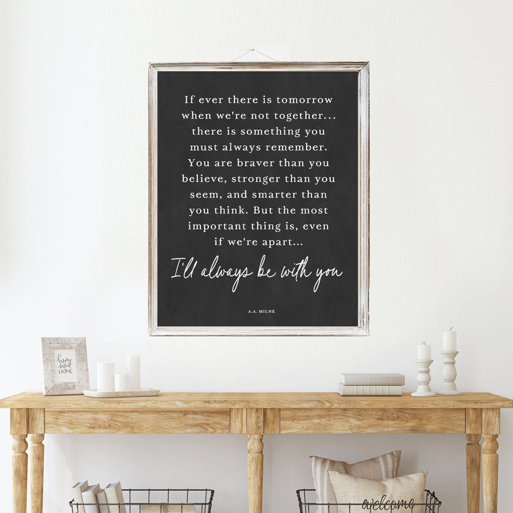 I'll Always Be With You A.A. Milne Vertical - Lettered & Lined