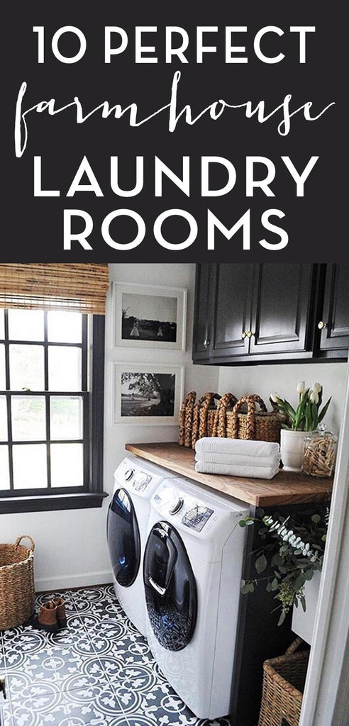 10 Must See Farmhouse Laundry Rooms - Lettered & Lined