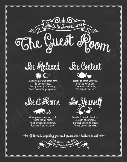 Guide to Procedures: The Guest Room - Lettered & Lined