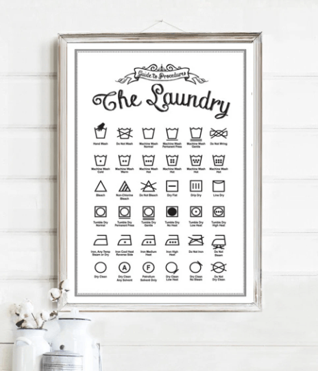 Laundry Full Symbols - Lettered & Lined