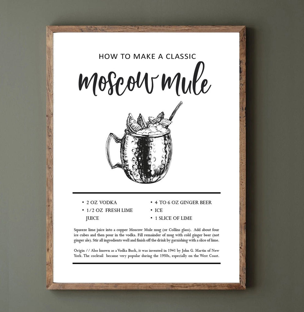 Custom set of any 3 cocktail prints - Lettered & Lined