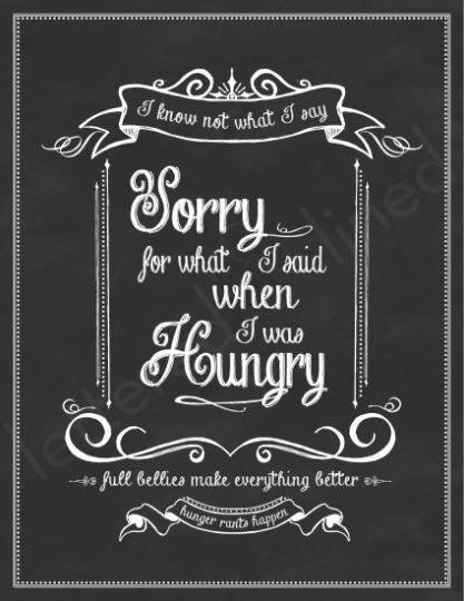 Sorry For What I Said When I Was Hungry Vintage - Lettered & Lined