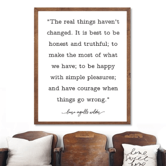 The Real Things Haven't Changed Laura Ingalls Wilder - Lettered & Lined