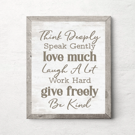 Think Deeply Speak Gently Quote - Lettered & Lined