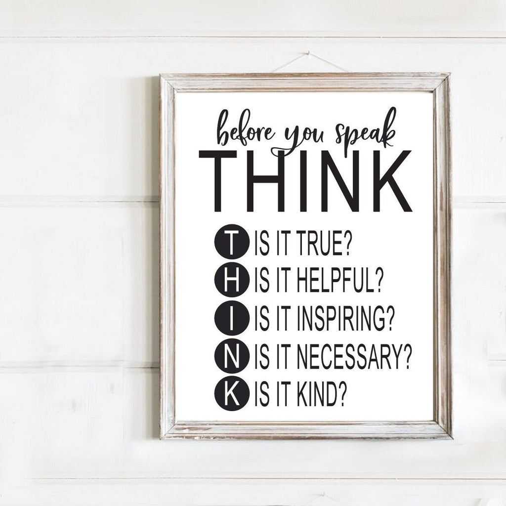 Before You Speak Think Modern - Lettered & Lined