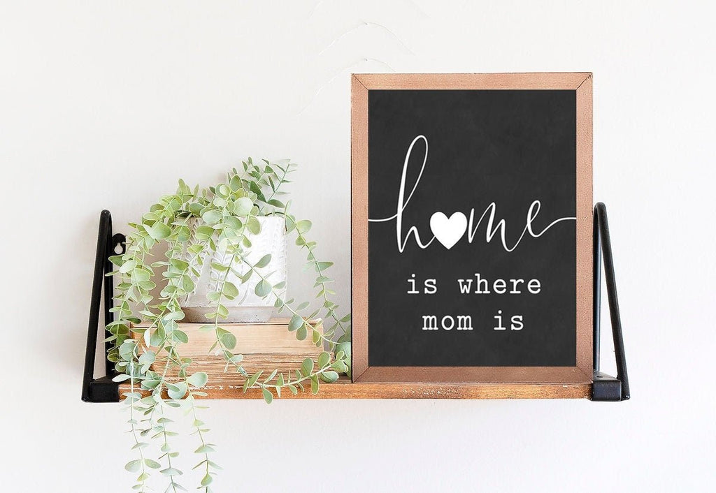 Home Is Wherever Mom Is Heart - Lettered & Lined