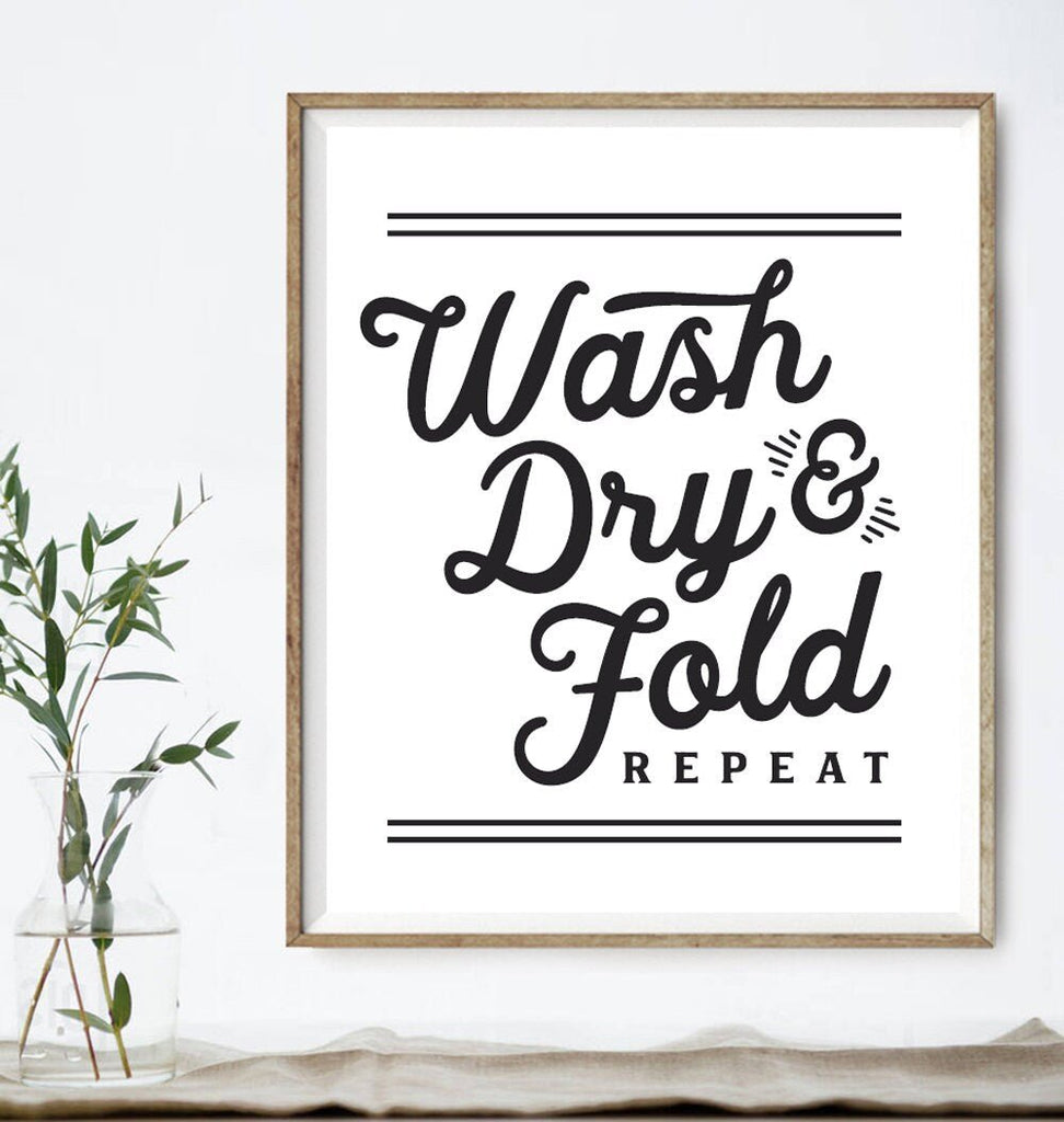 Wash Dry Fold & Repeat - Lettered & Lined