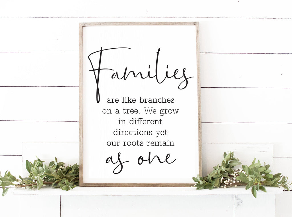 Families Are Like Branches On A Tree Roots Remain As One print 