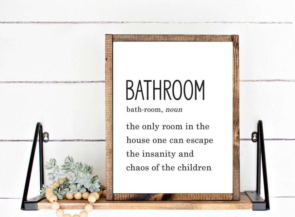 Bathroom Definition - Lettered & Lined