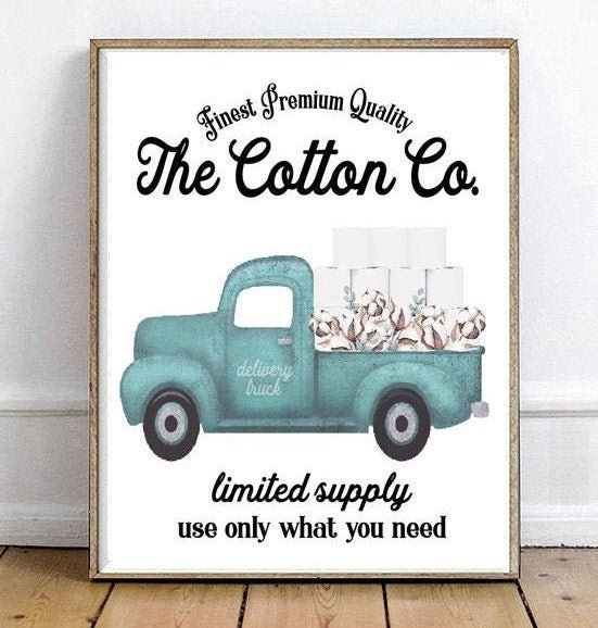 Blue The Cotton Co Delivery Truck Limited Supply - Lettered & Lined