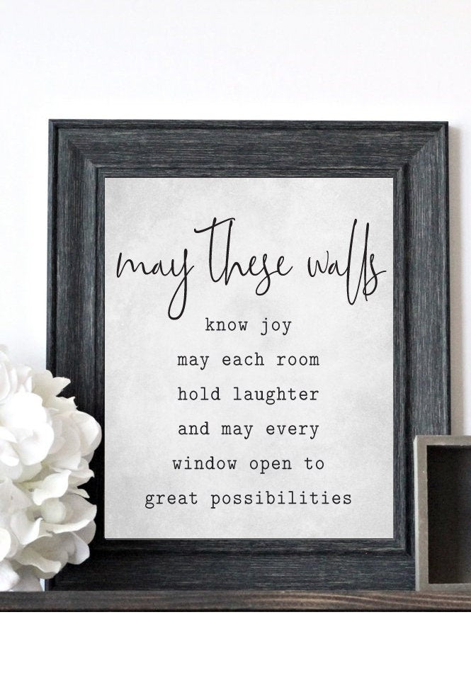May These Walls Know Joy Quote Art | Farmhouse Wall Decor | Vintage Sign | Wall Art | Wall Hanging | Hand Crafted | Vintage Wall Art Prints