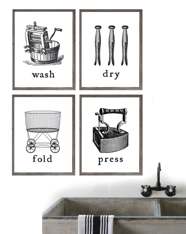 Set of 4 Laundry Prints 