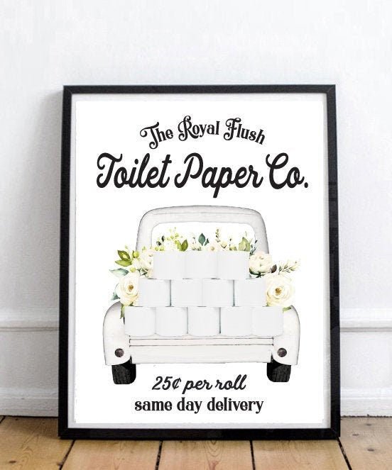 The Royal Flush Toilet Paper Co White Truck White Floral - Lettered & Lined