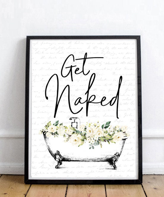 Get Naked Clawfoot Bathtub White Floral Print 