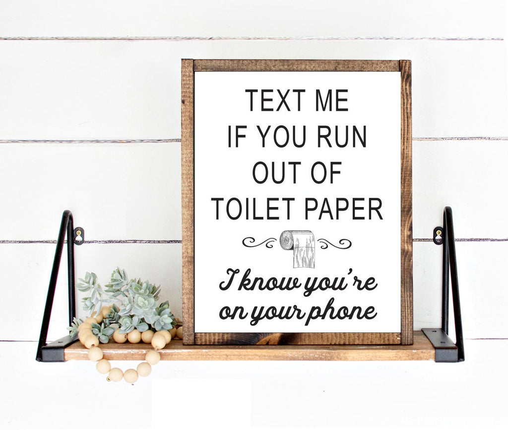 Text Me If You Run Out Of Toilet Paper Vintage Illustration 