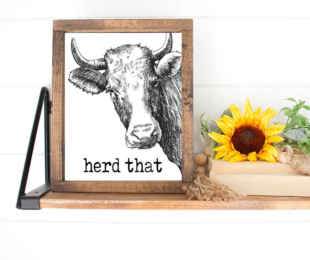 Herd That Cow Illustration Typewriter - Lettered & Lined