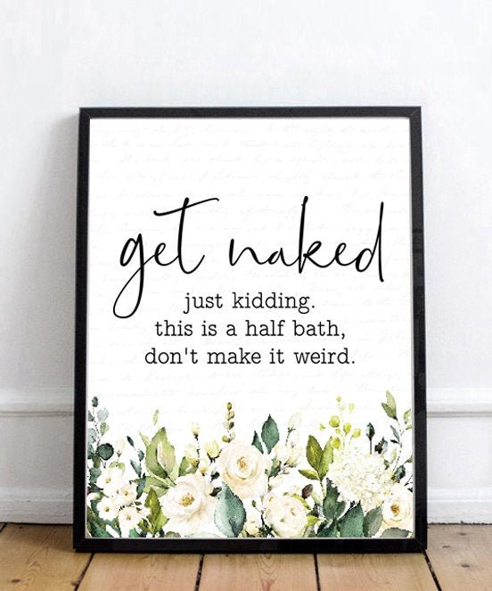 Get Naked Just Kidding White Floral - Lettered & Lined