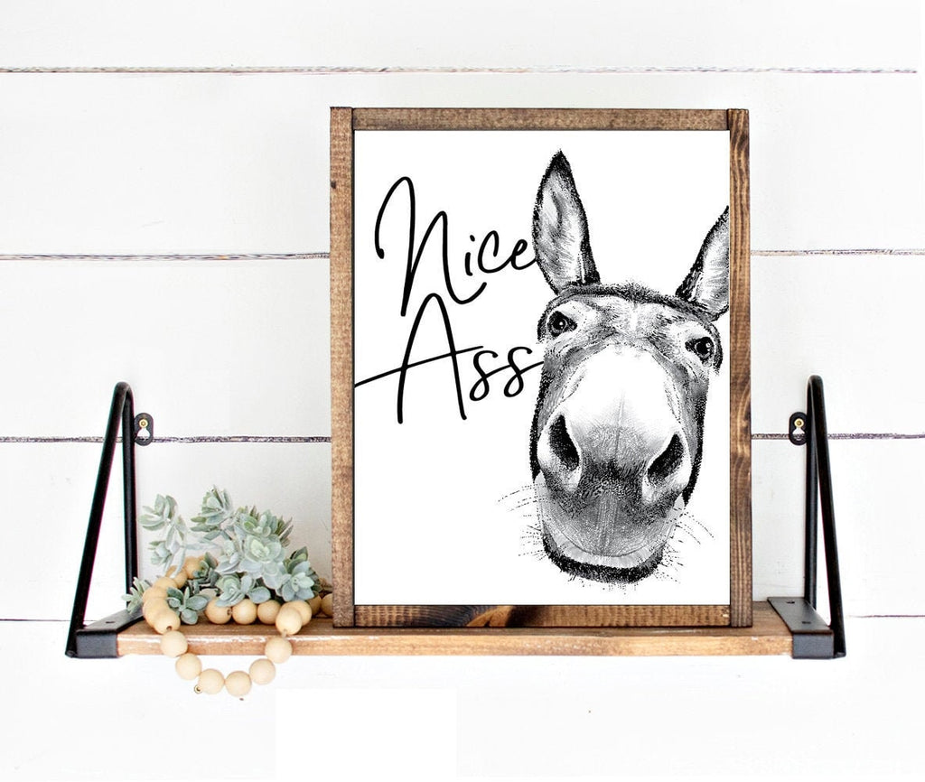 Nice Ass Bathroom Print | Custom Bathroom Art | Bathroom Wall Decor | Farmhouse Bathroom Decor | Bathroom Signs | Vintage Art Prints