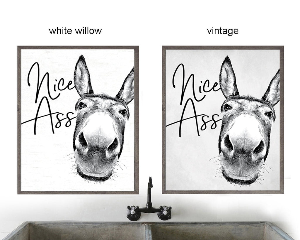 Nice Ass Bathroom Print | Custom Bathroom Art | Bathroom Wall Decor | Farmhouse Bathroom Decor | Bathroom Signs | Vintage Art Prints