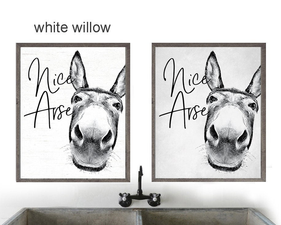Nice Arse Custom Bathroom Wall Art Decor | Farmhouse Bathroom Decor | Bathroom Wall Art Signs | Funny Bathroom Sign | Vintage Bathroom Decor