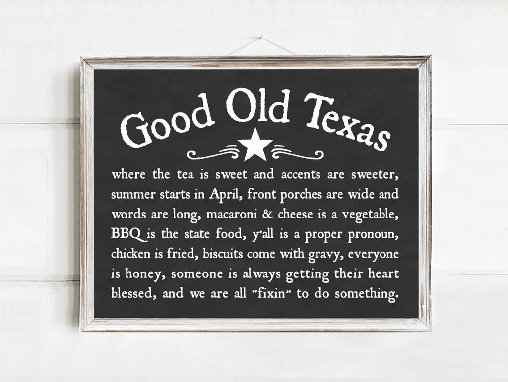 Good Old Texas Wall Art | Texas Art | Texas Decor | Texas Quotes | Texas Farmhouse | Texas Sayings | Texas forever Art | Texas Signs | Texan
