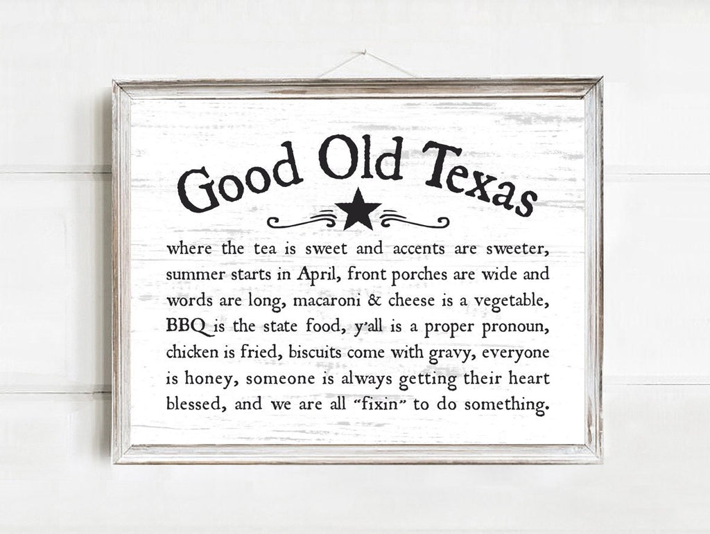 Good Old Texas Wall Art | Texas Art | Texas Decor | Texas Quotes | Texas Farmhouse | Texas Sayings | Texas forever Art | Texas Signs | Texan