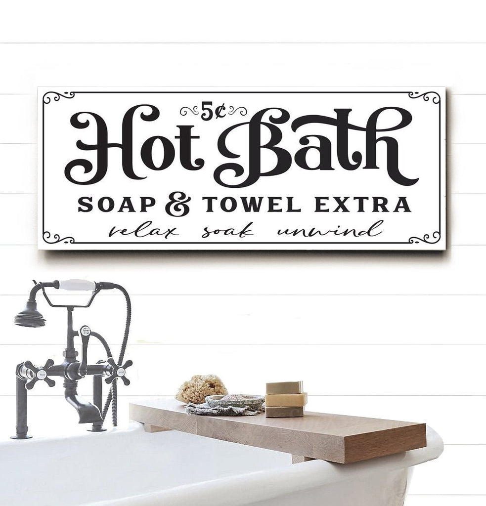 White Hot Bath 5 Cents Soap and Towels Extra - Lettered & Lined
