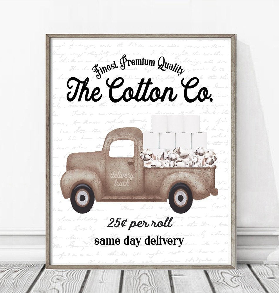 Natural The Cotton Co Delivery Truck 25 Cents Per Roll - Lettered & Lined