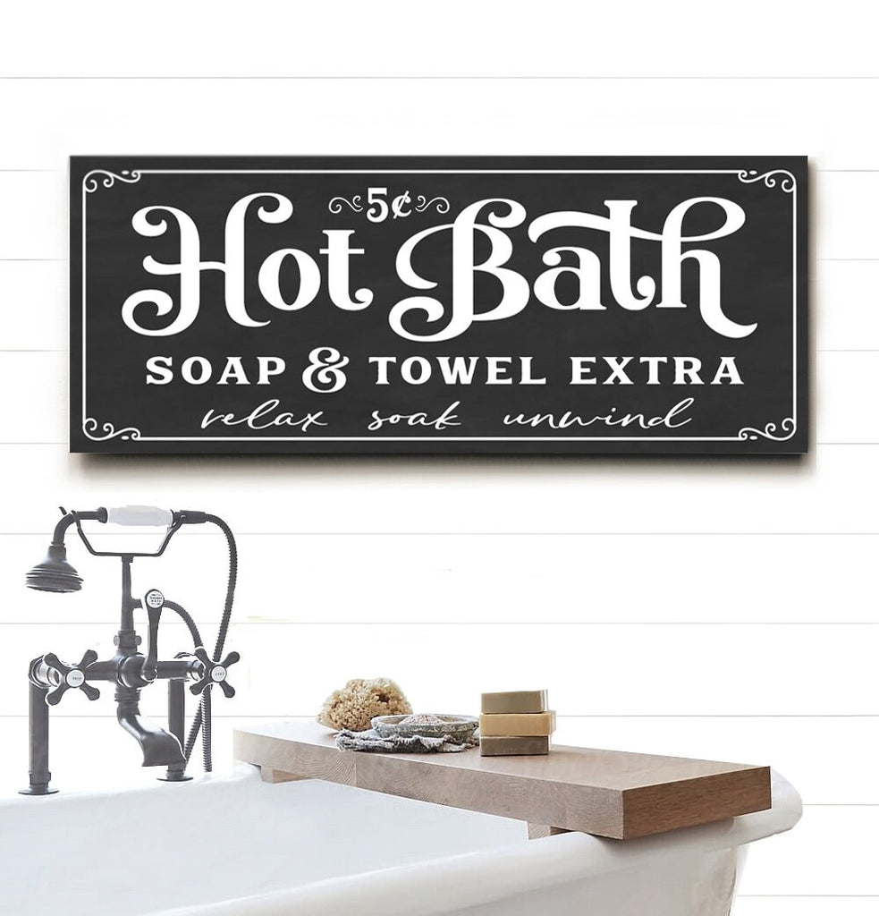 White Hot Bath 5 Cents Soap and Towels Extra - Lettered & Lined