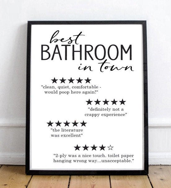 Best Bathroom In Town Reviews Print - Lettered & Lined