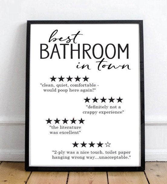 Best Bathroom In Town Reviews Print - Lettered & Lined