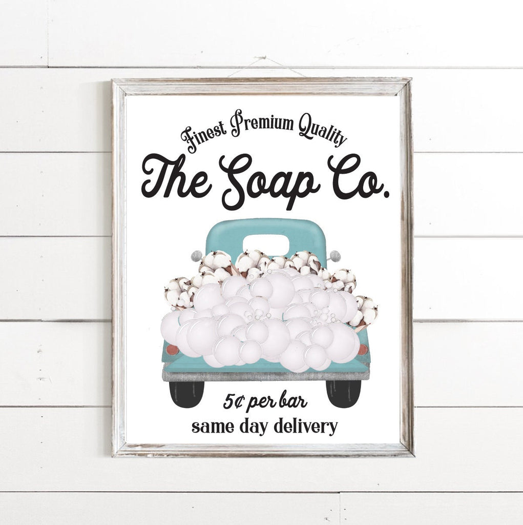 The Soap Co Truck with Suds and Cotton 5 Cents Print 