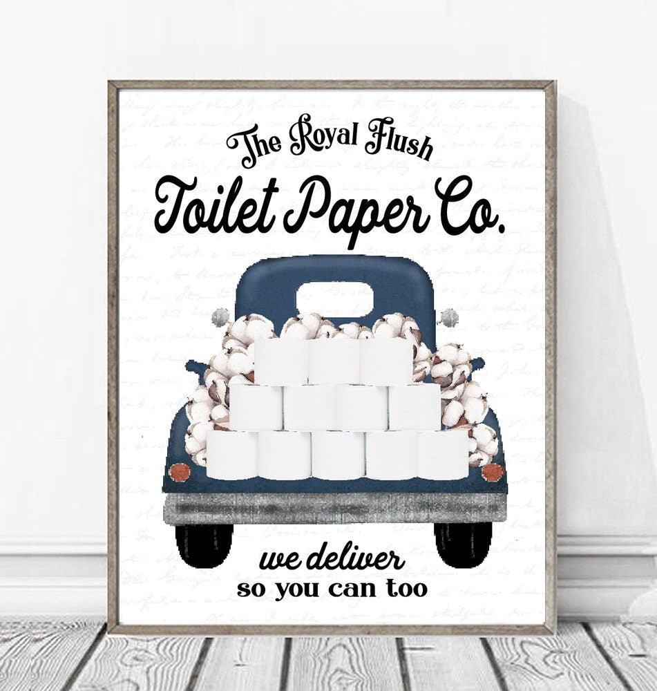 The Royal Flush Toilet Paper Co NAVY Truck - Lettered & Lined