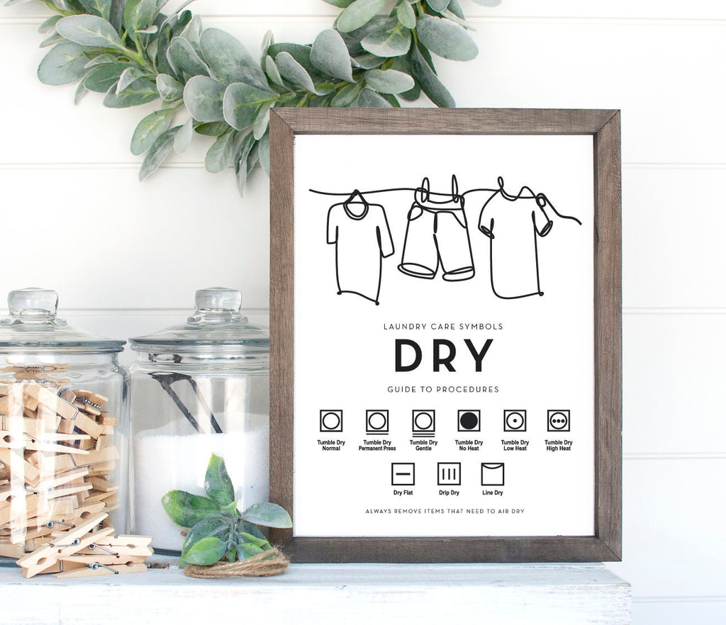 Wash Dry Fold Line Art Symbols Print Set Vertical 
