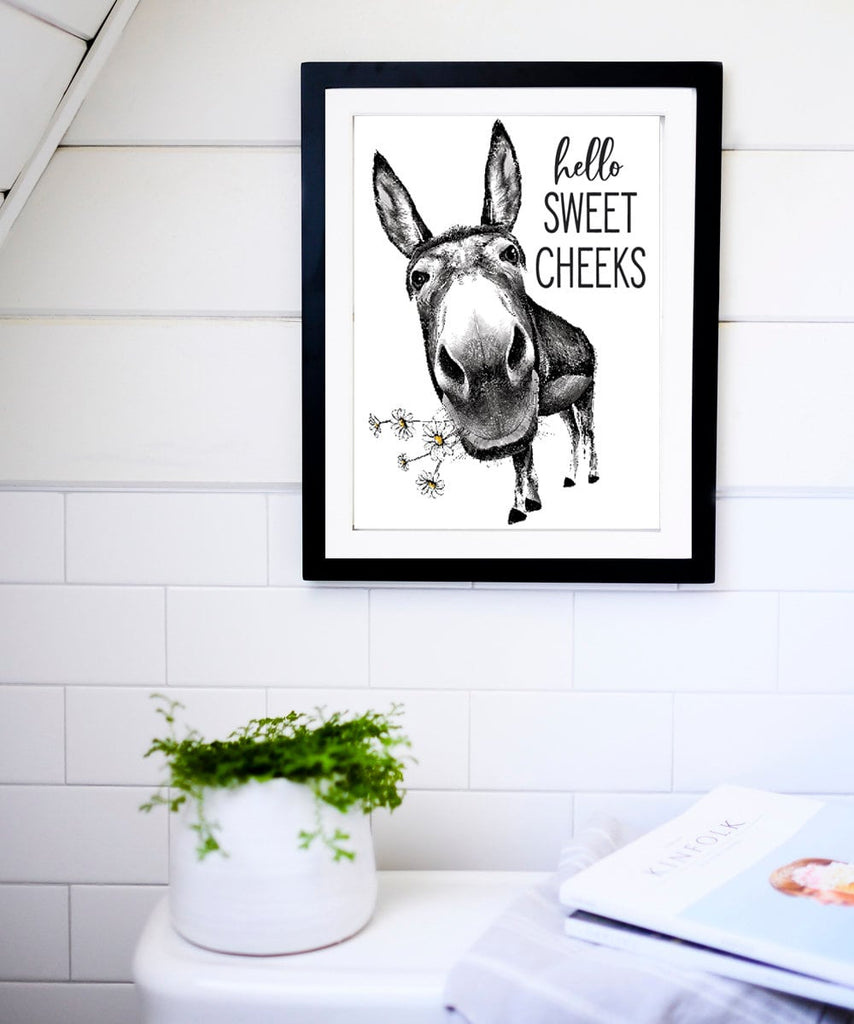 Hello Sweet Cheeks Donkey Full Body Daisies - Lettered & Lined