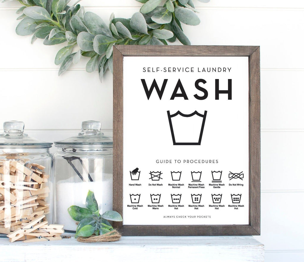 Wash Dry Fold Guide To Symbols Vertical - Lettered & Lined