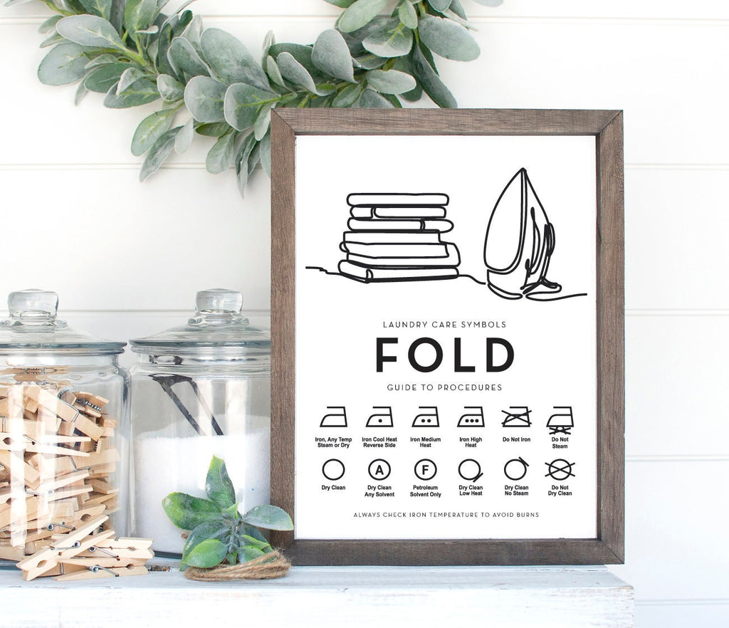 Wash Dry Fold Line Art Symbols Print Set Vertical 
