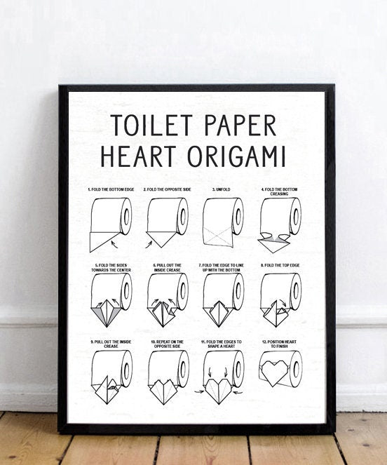 Toilet Paper Heart Origami - Lettered & Lined