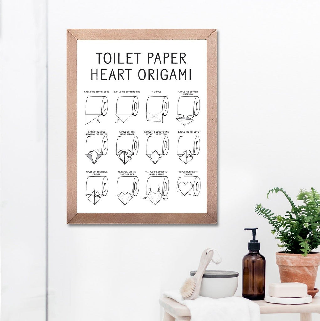 Toilet Paper Heart Origami - Lettered & Lined