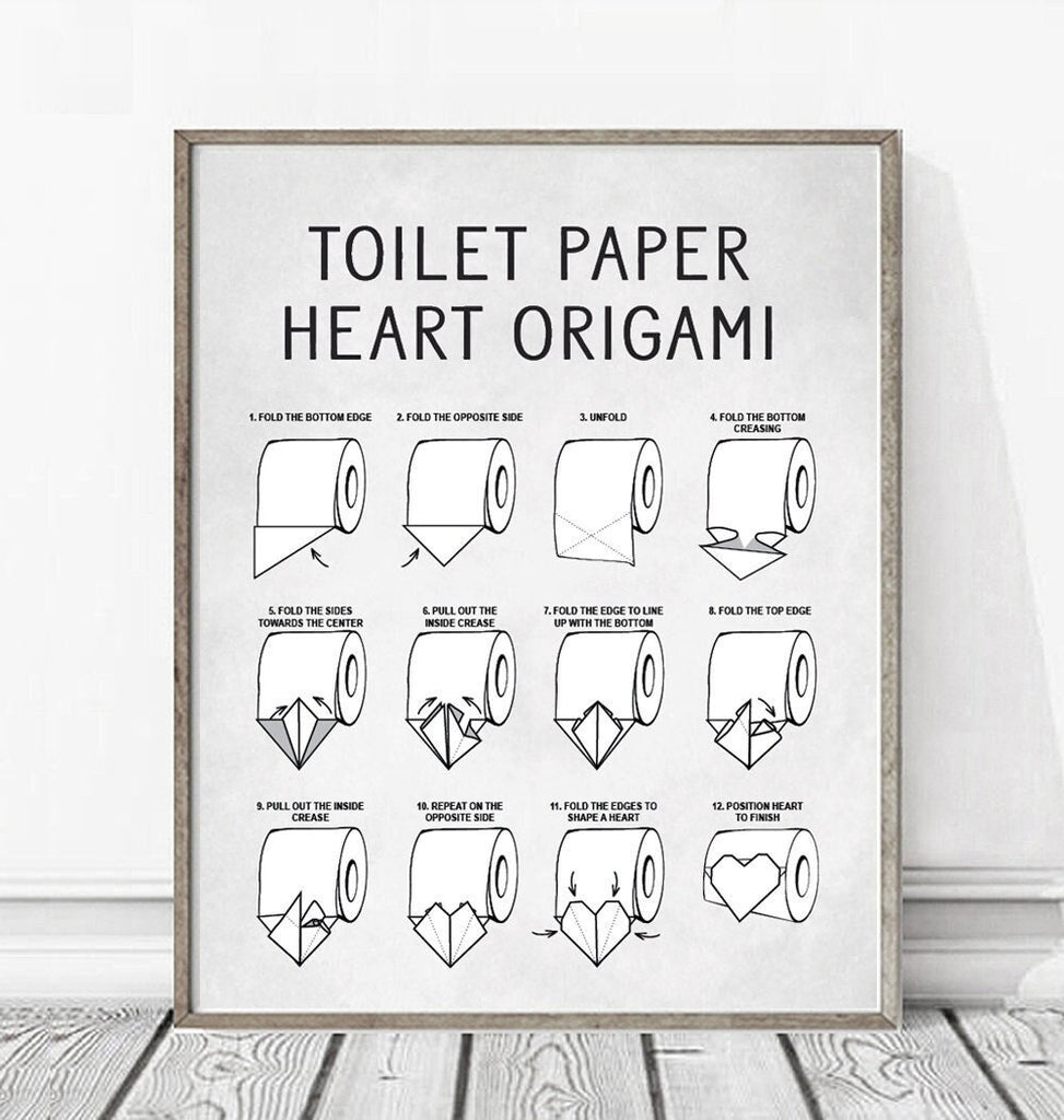Toilet Paper Heart Origami - Lettered & Lined