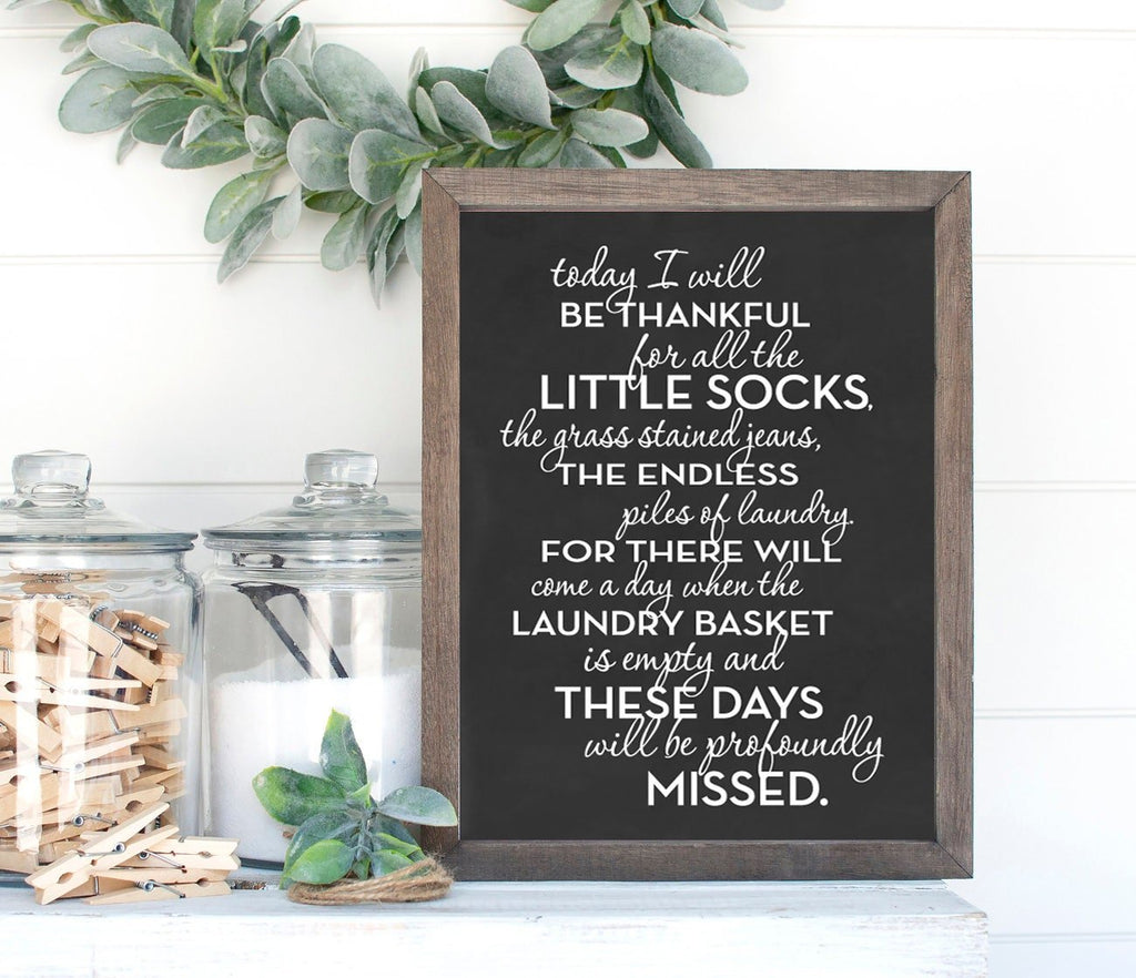 Today I Will Be Thankful For All The Little Socks Modern - Lettered & Lined