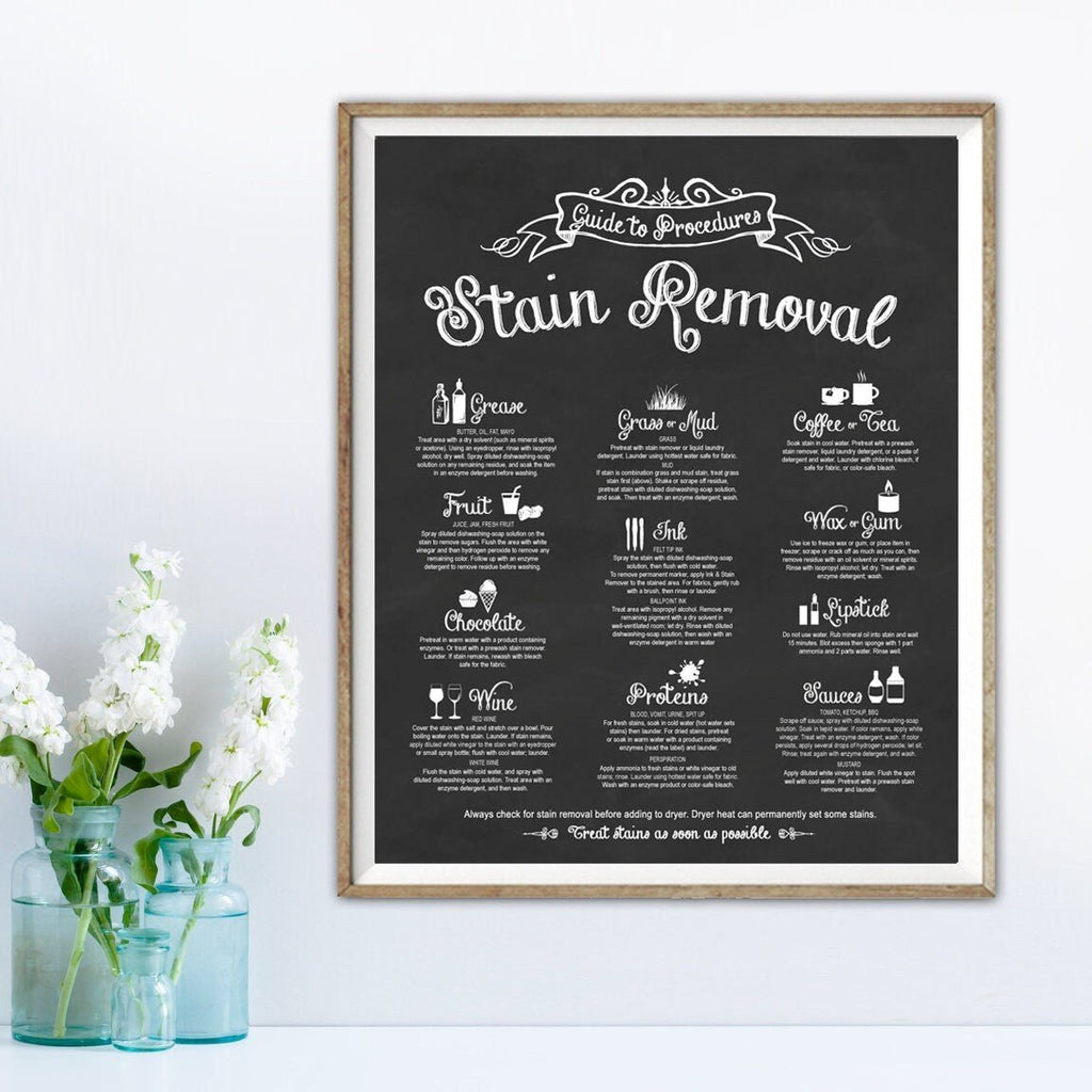 Stain Removal Icons Vintage - Lettered & Lined