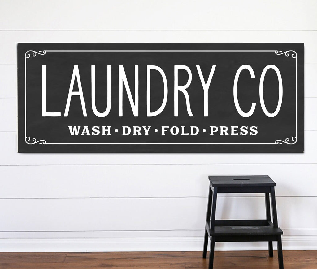 Laundry Co Canvas Sign 